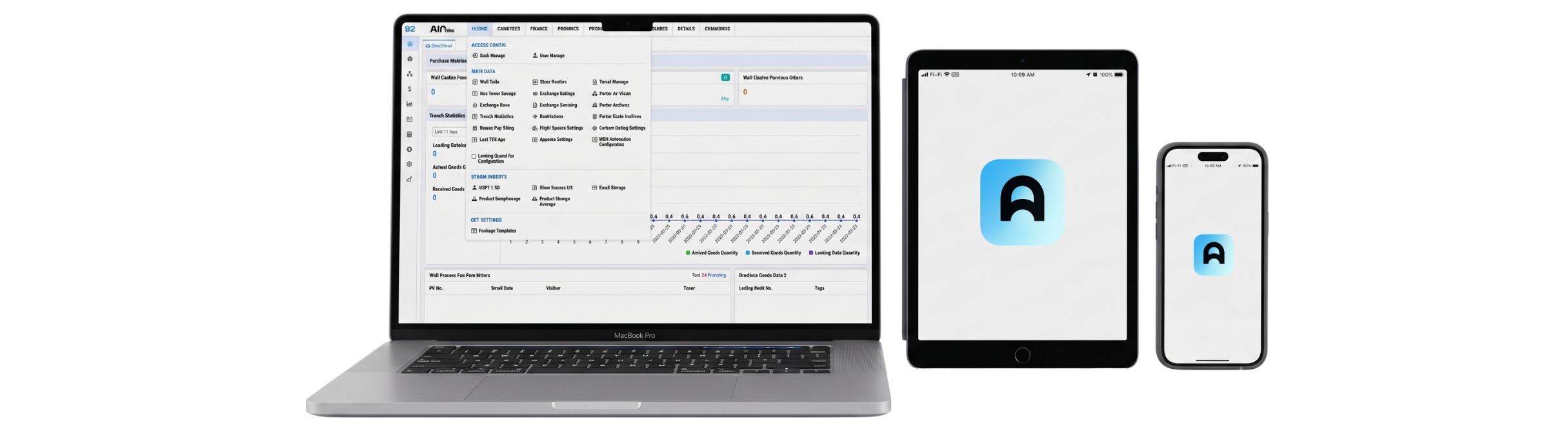 Electronic shelf label management software on desktop, tablet, and phone